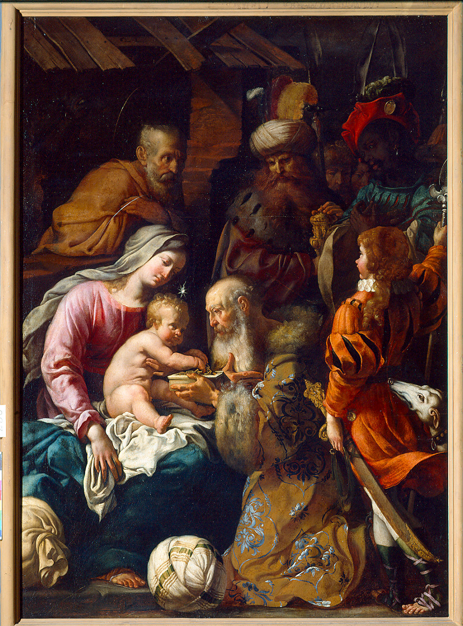 Adorazione dei Magi (dipinto) di Miradori Luigi detto Genovesino (attribuito) (sec. XVII)
