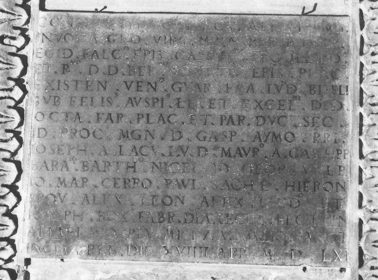 lapide commemorativa - ambito emiliano (sec. XVI)