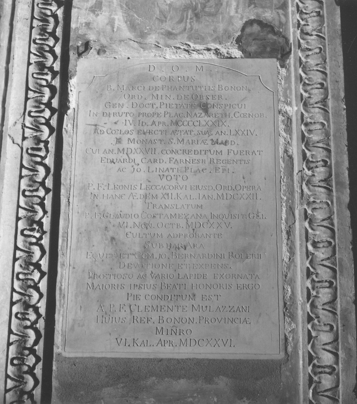 lapide commemorativa - ambito emiliano (sec. XVII)