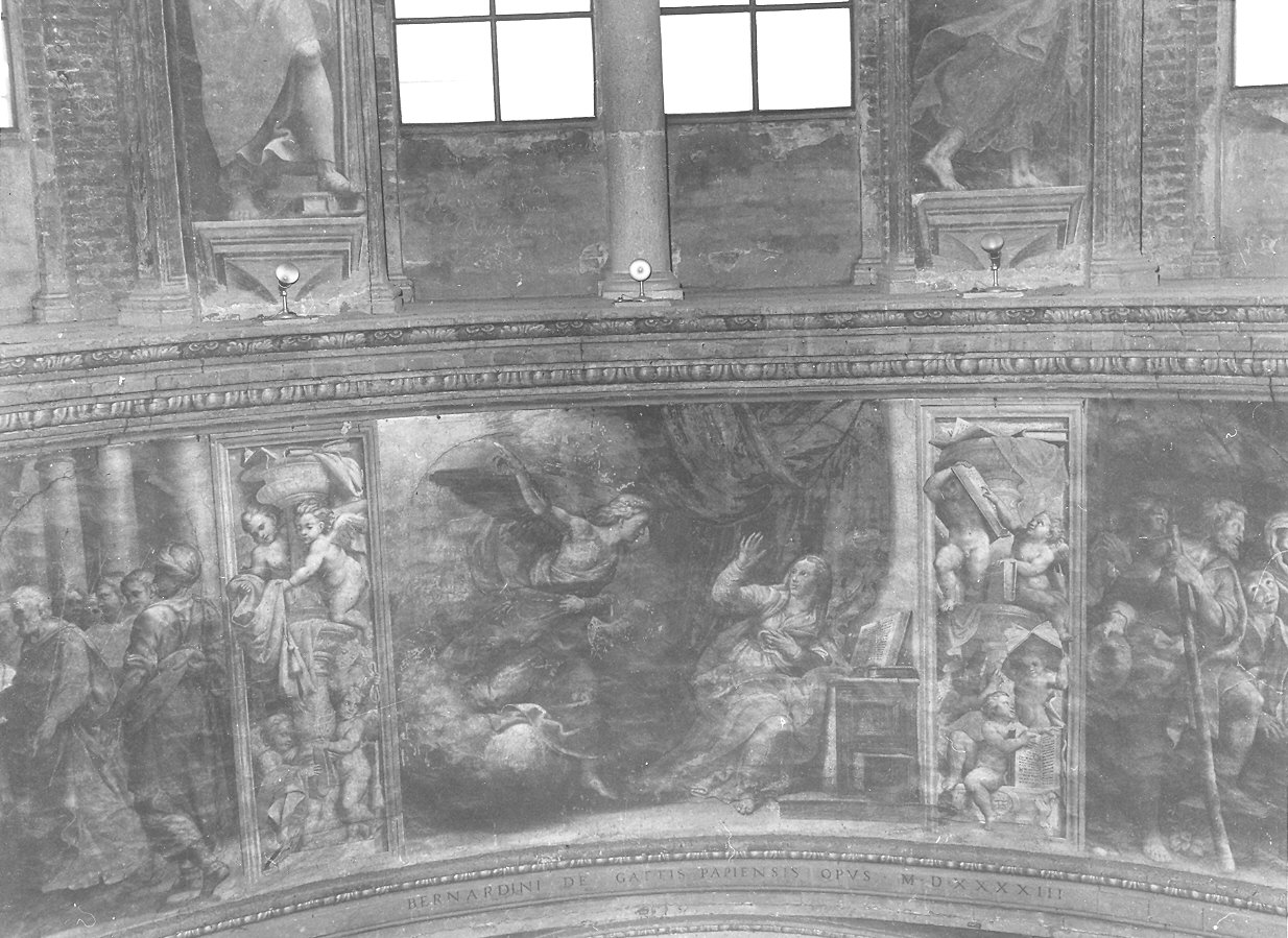 storie della vita della Madonna/ Quattro Evangelisti (dipinto, complesso decorativo) di Gatti Bernardino detto Soiaro (e aiuti) (sec. XVI)
