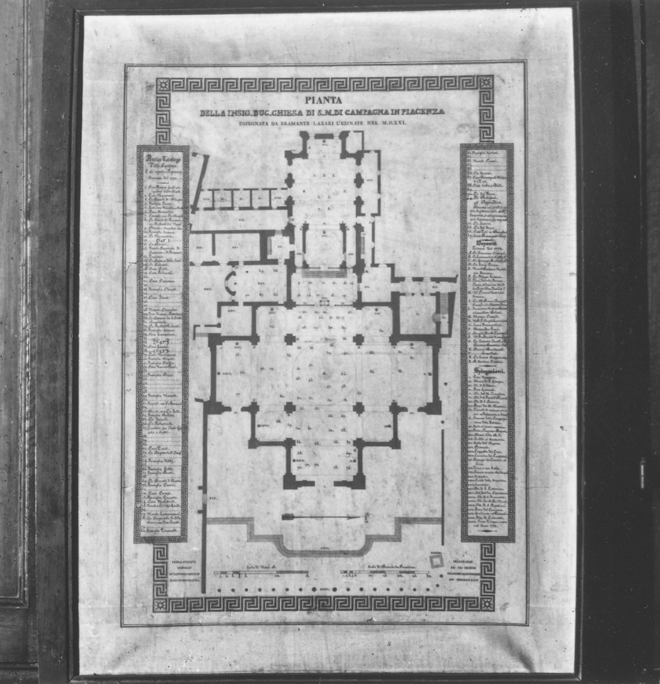 pianta della chiesa (pianta topografica) di fra' Claudio da Bologna (sec. XIX)