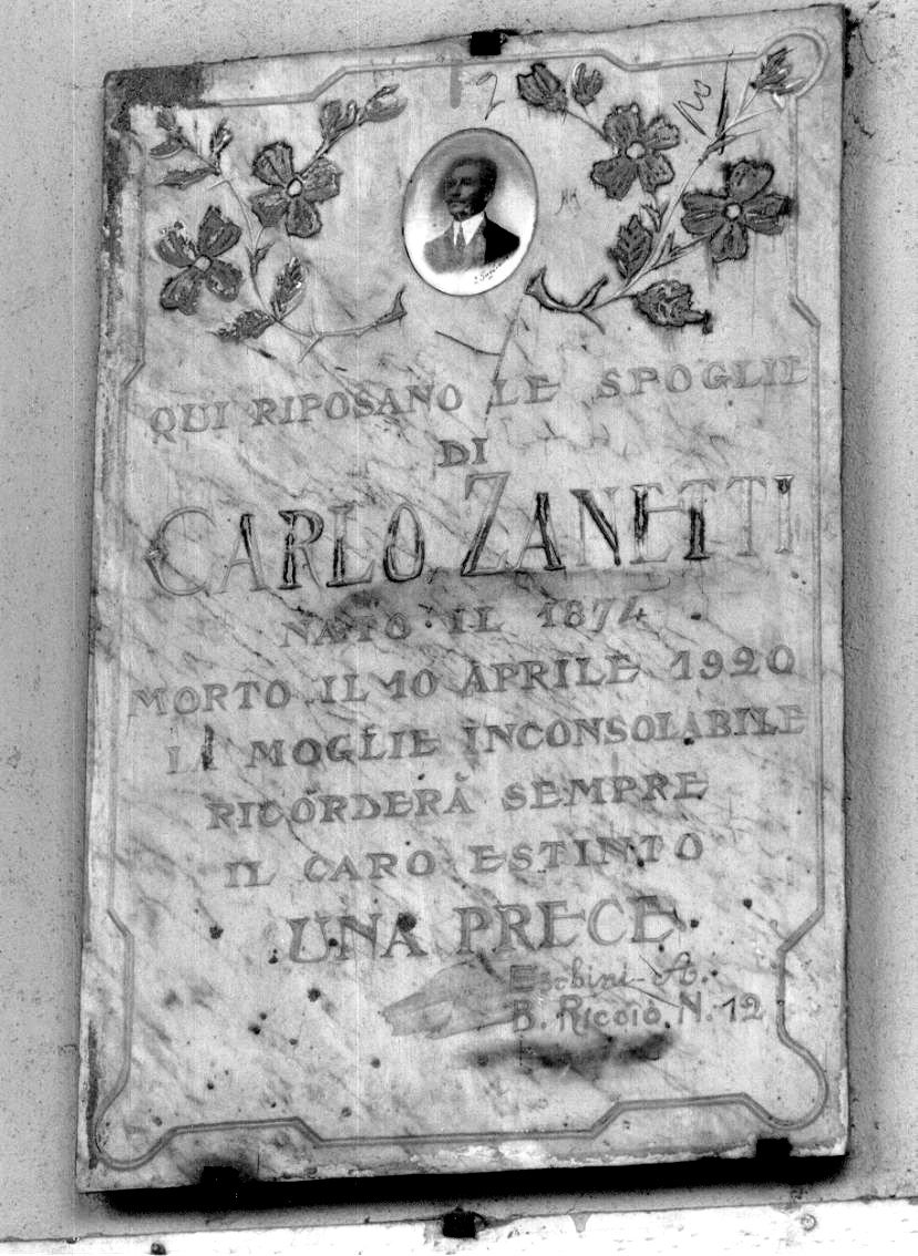 lapide tombale di Eschini A (sec. XX)