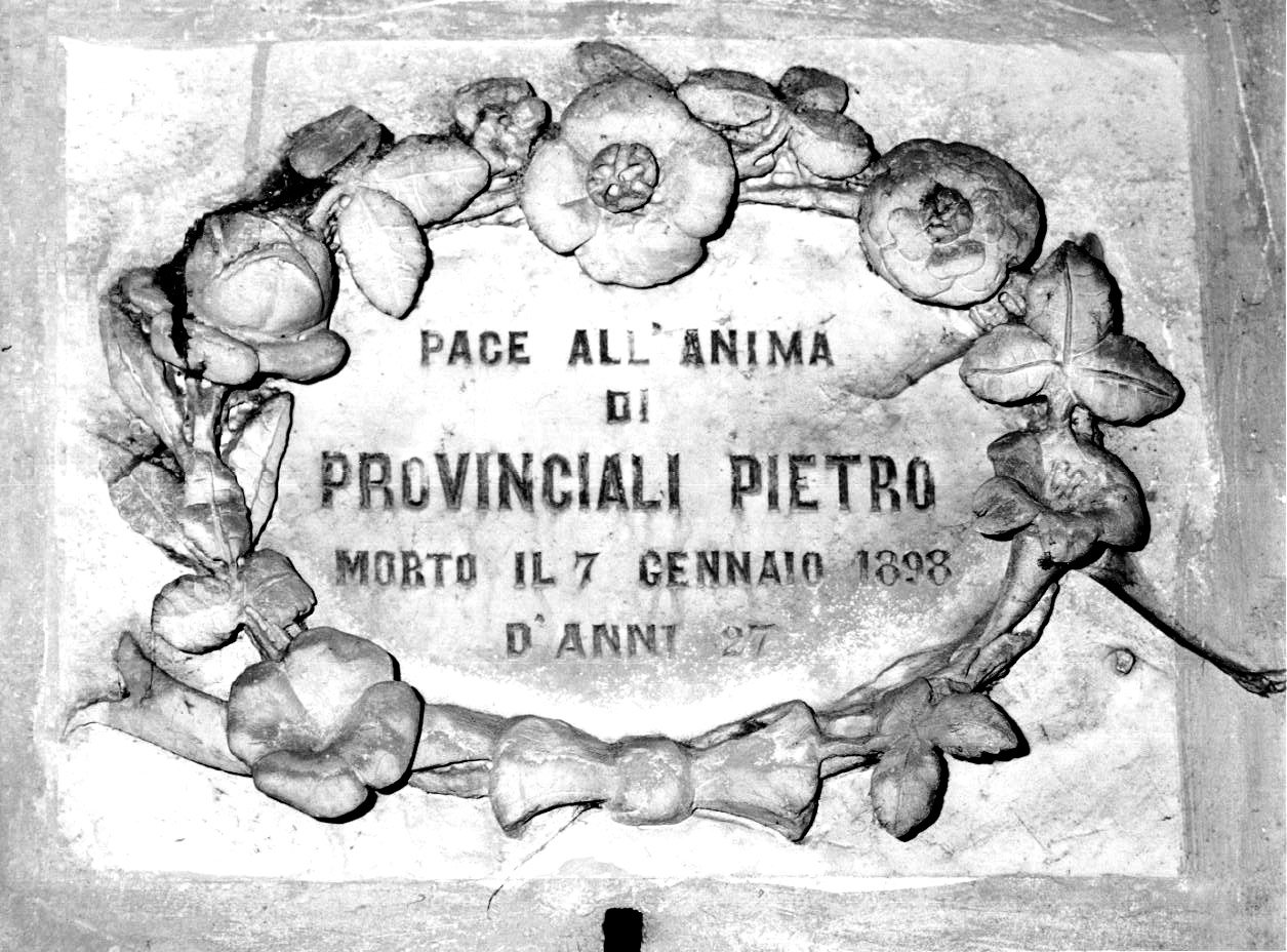 lapide tombale - ambito parmense (sec. XIX)