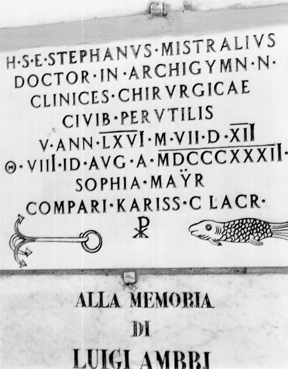 lapide tombale - ambito parmense (sec. XIX)