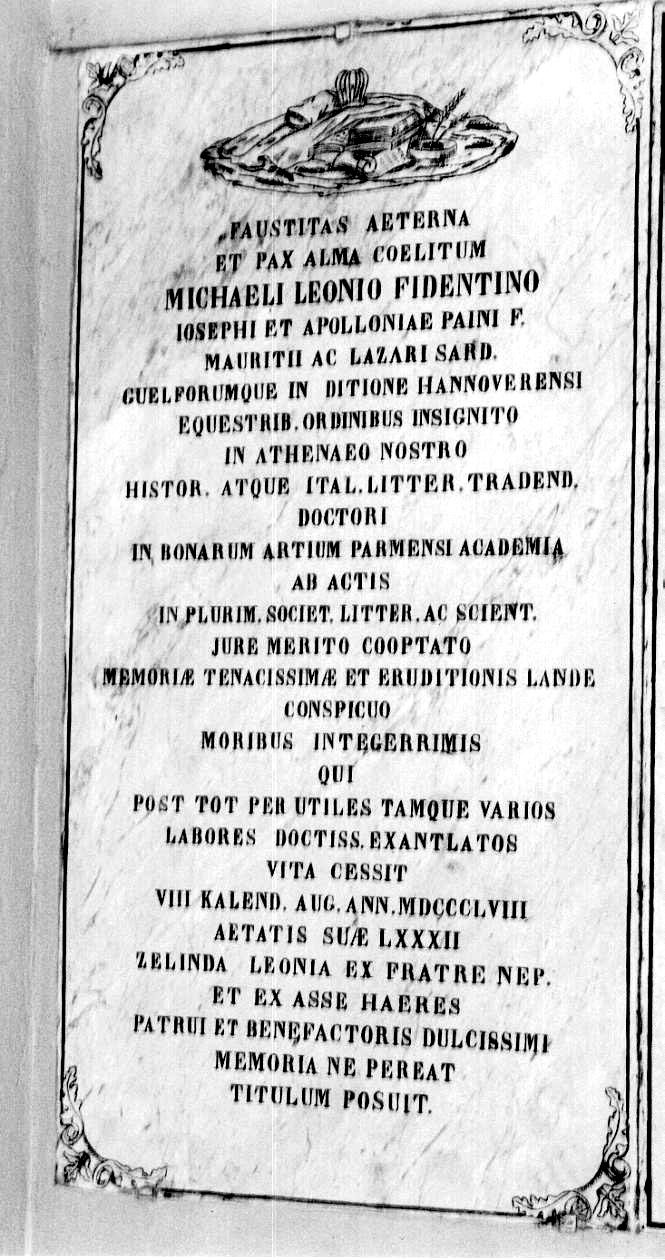 lapide tombale - ambito parmense (sec. XIX)