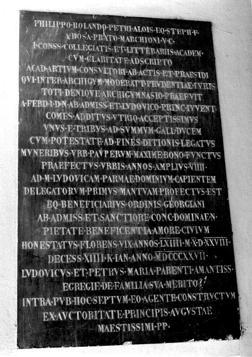 lapide tombale - ambito parmense (sec. XIX)