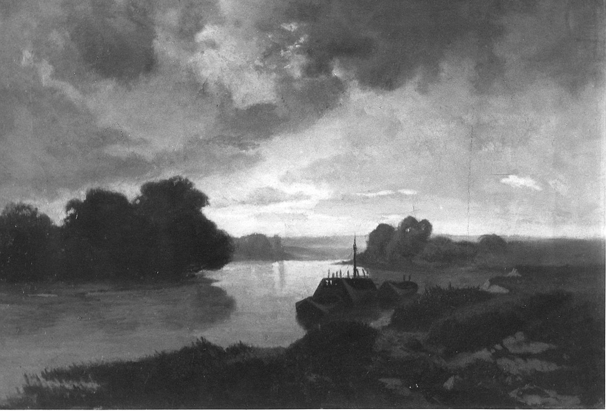 Paesaggio fluviale (dipinto) di Carmignani Guido (sec. XIX)