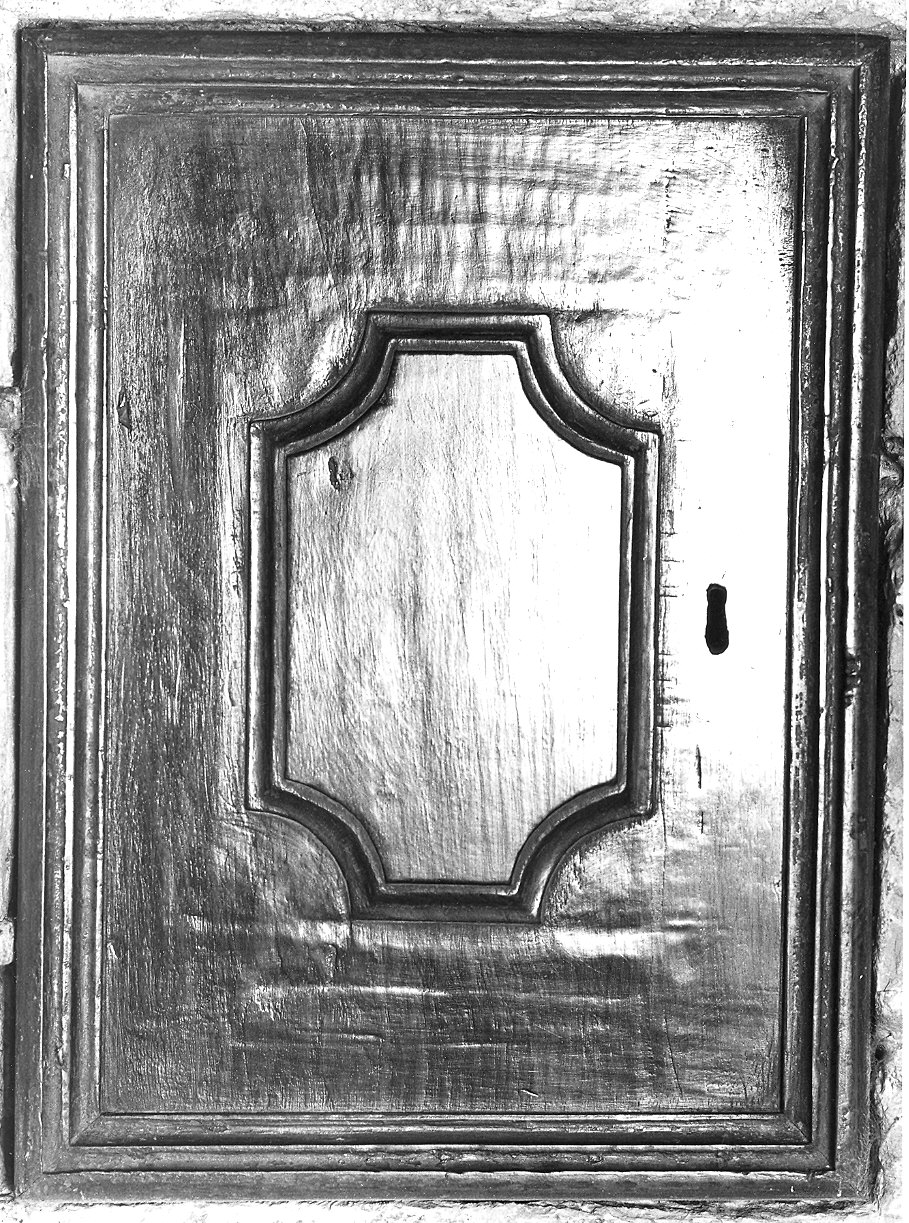 anta di armadietto per oli santi - ambito emiliano (sec. XVII)