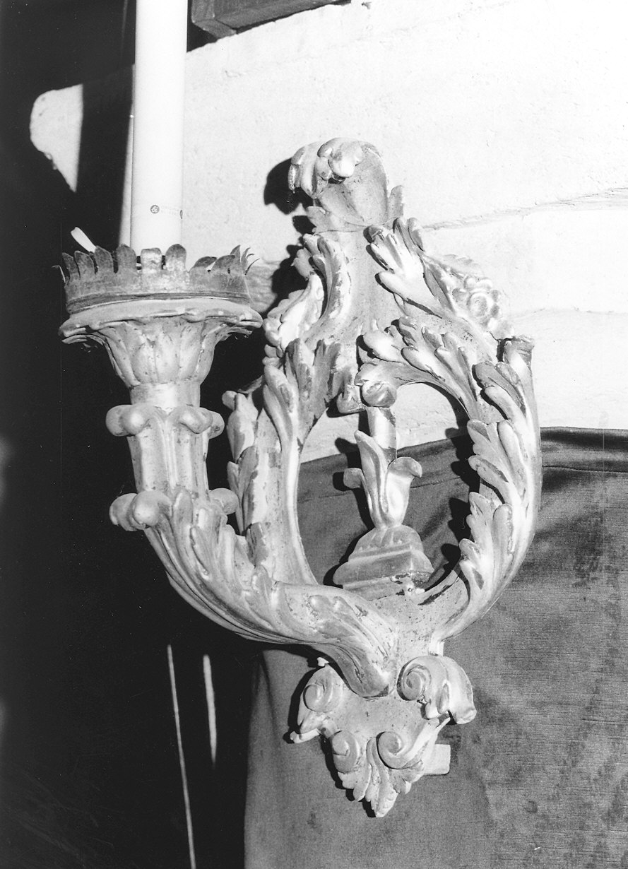 candeliere da parete di chiesa, serie - ambito parmense (seconda metà sec. XVIII)