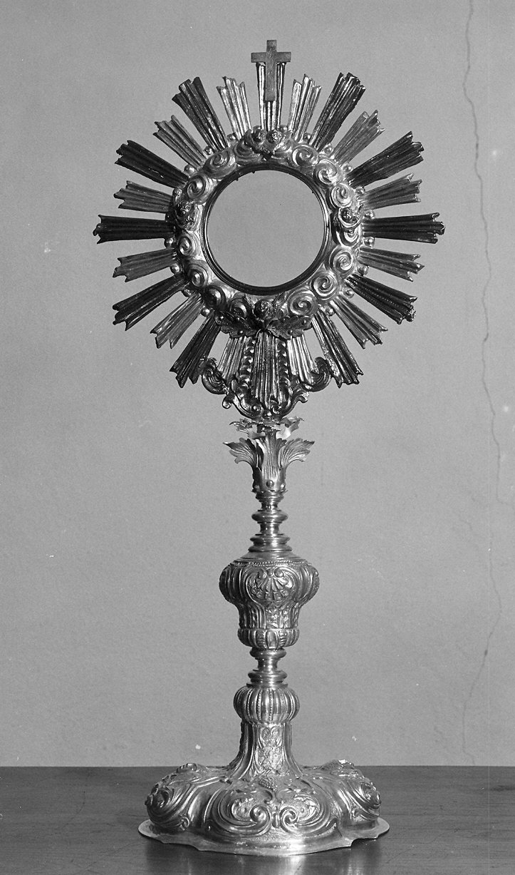ostensorio - a raggiera - ambito parmense (prima metà sec. XVIII)