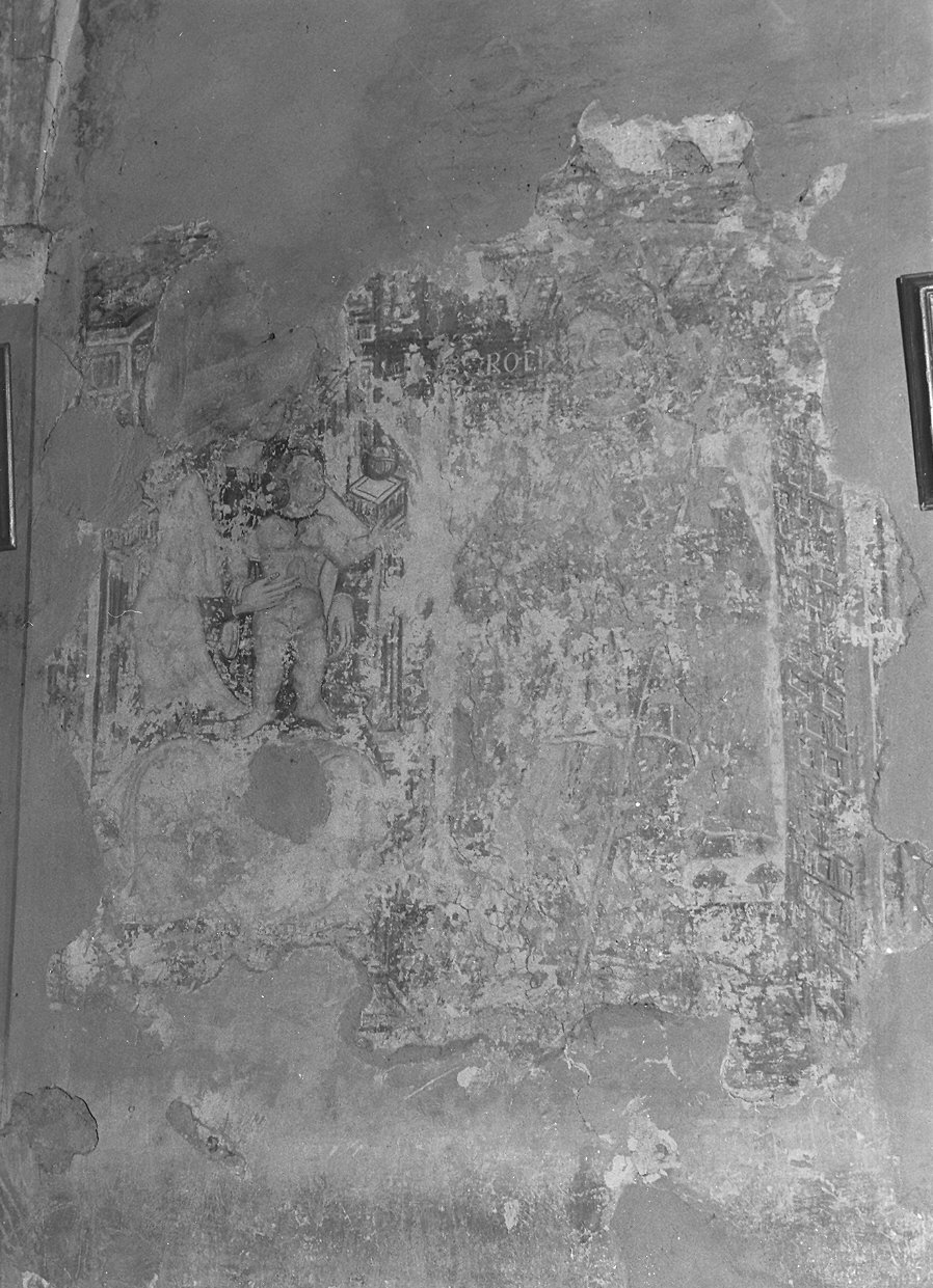 Madonna in trono col Bambino e San Rocco (dipinto) - ambito emiliano (fine/inizio secc. XV/ XVI)