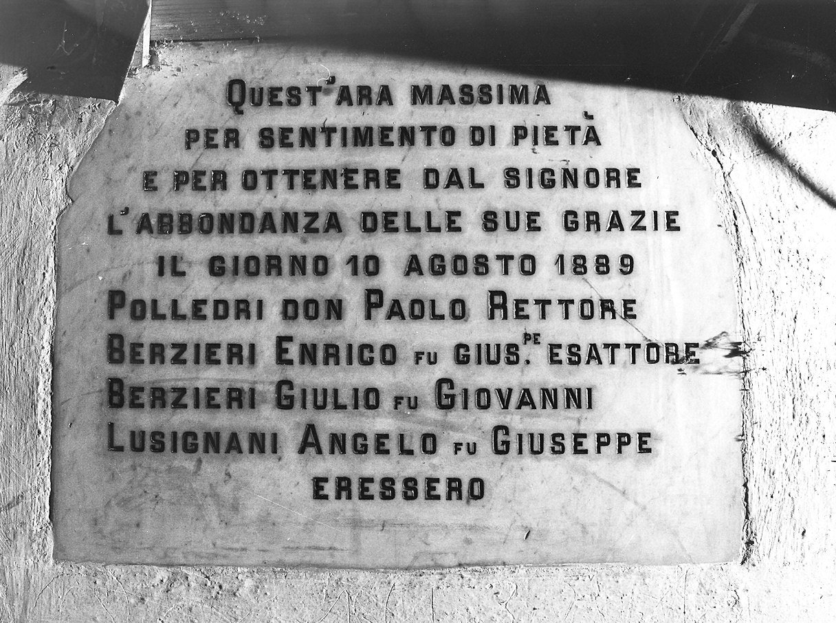 lapide commemorativa - ambito parmense (sec. XIX)