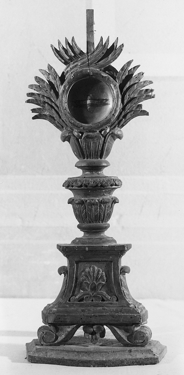 reliquiario - a ostensorio, serie - ambito parmense (seconda metà sec. XIX)