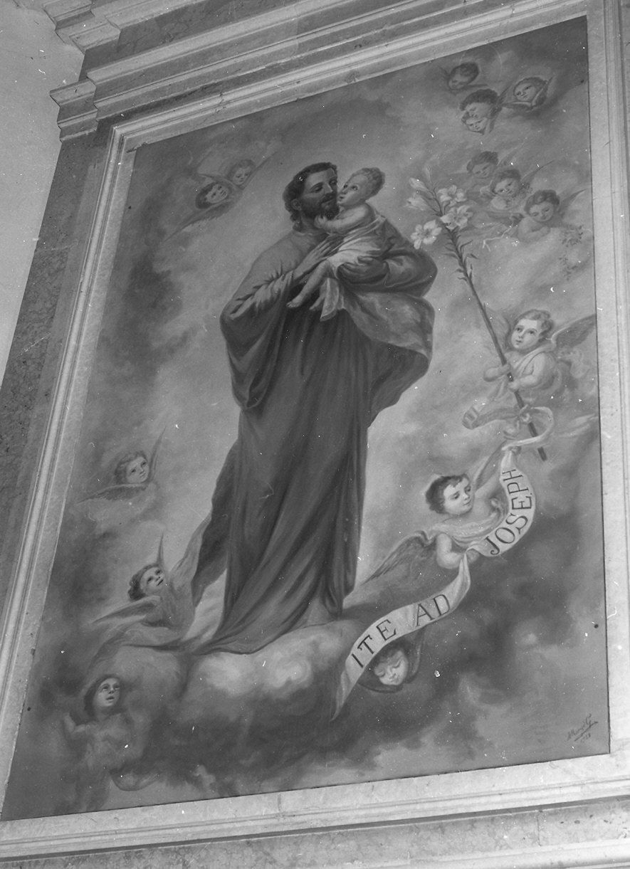 San Giuseppe e Gesù Bambino (dipinto) di Nargi A. G (sec. XX)