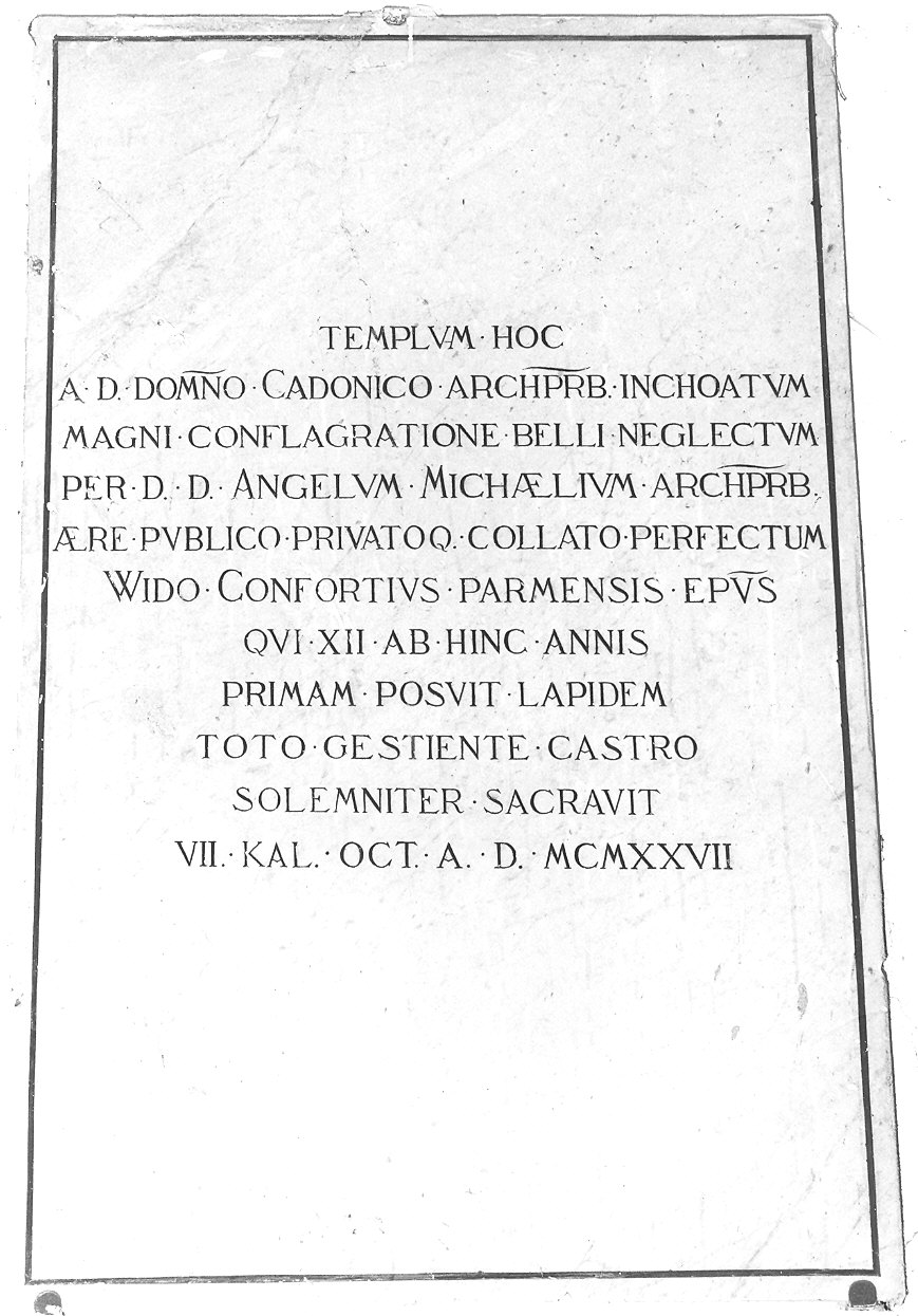 lapide commemorativa - ambito parmense (sec. XX)