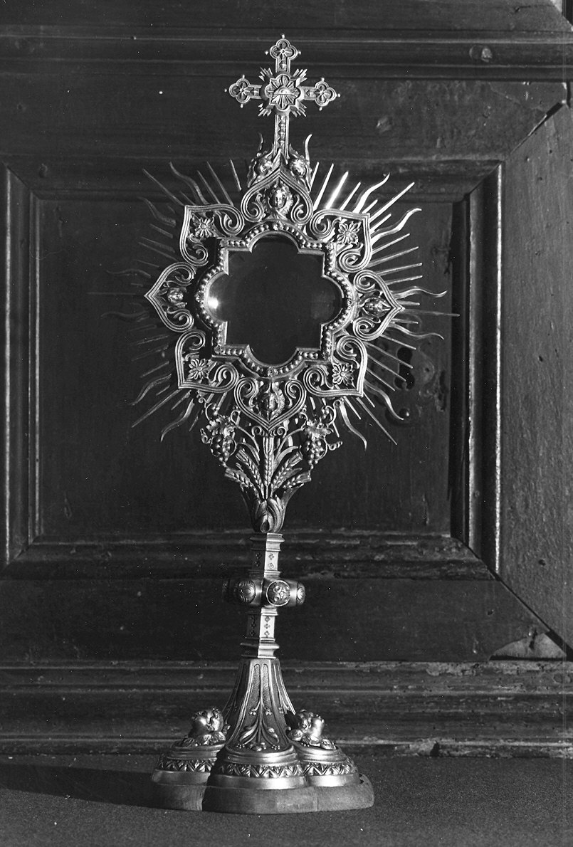 ostensorio - a raggiera - produzione Italia settentrionale (prima metà sec. XX)