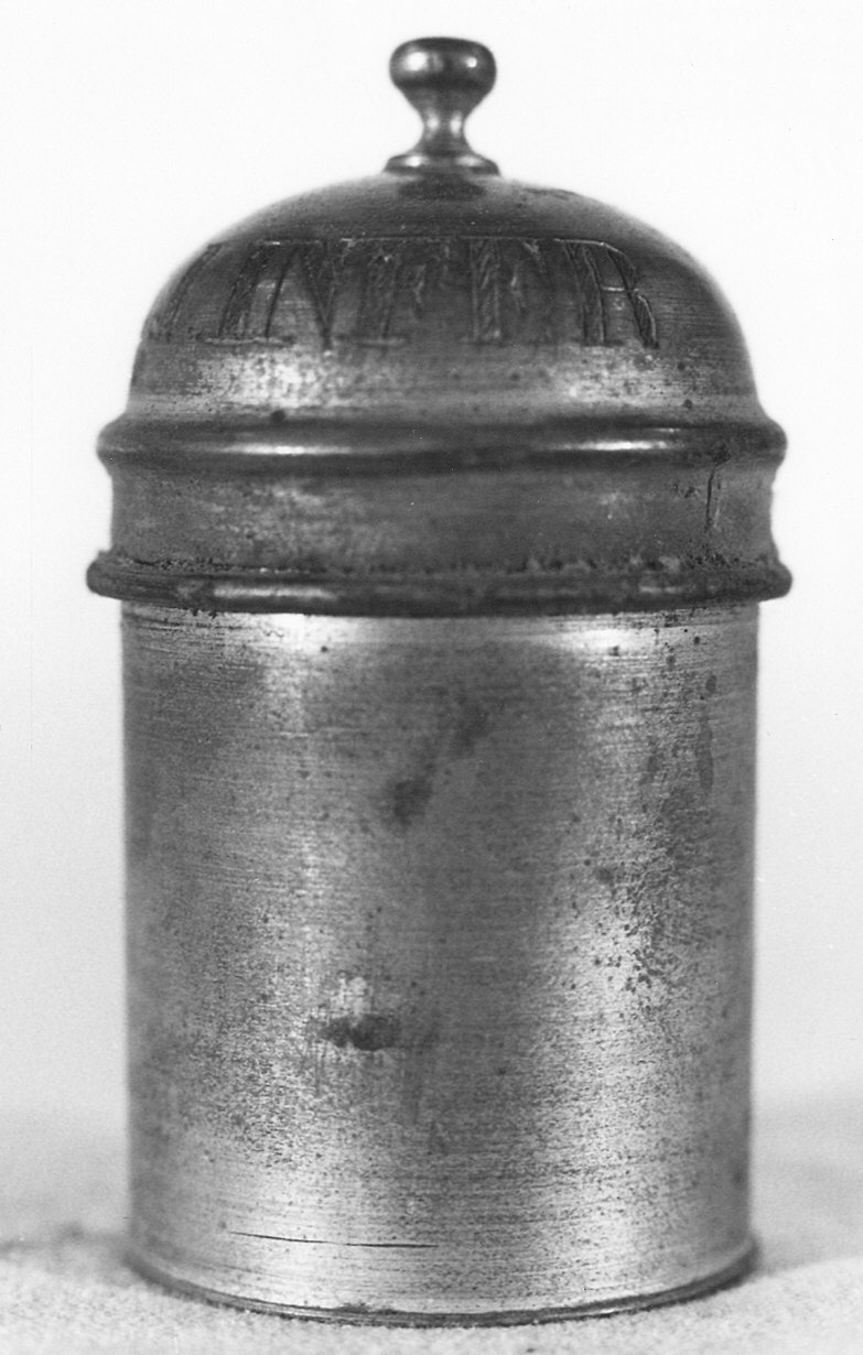 vasetto per l'olio degli infermi - ambito parmense (sec. XIX)