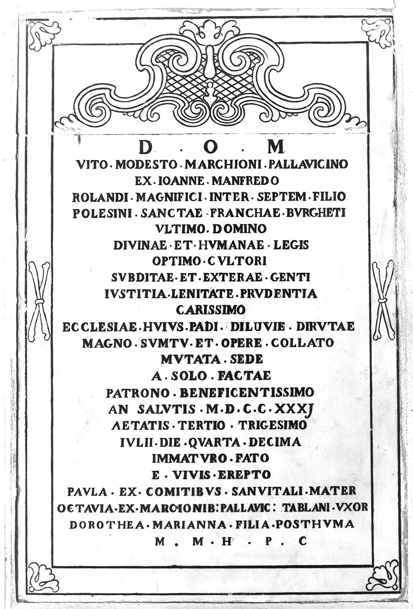 lapide commemorativa - ambito parmense (sec. XVIII)