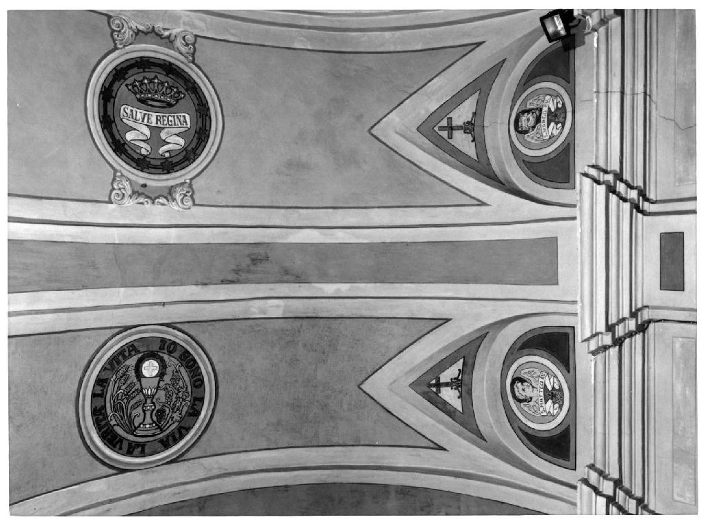 simboli dei Quattro Evangelisti, della Trinità e eucaristici (dipinto, elemento d'insieme) di Battistini Luigi - ambito parmense (sec. XX)