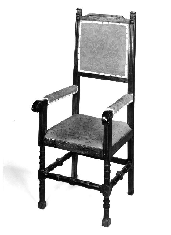sedia - a braccioli - ambito parmense (primo quarto sec. XX)