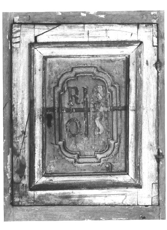 anta di armadietto per oli santi - ambito parmense (sec. XVIII)