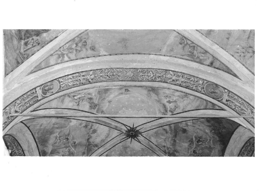 grottesche e clipei con San Bernardo e San Domenico (dipinto, elemento d'insieme) di Musa Romeo (sec. XX)