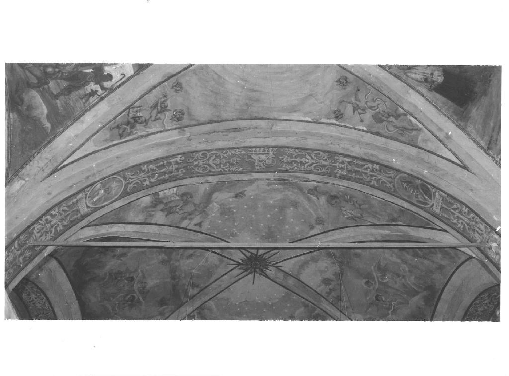 grottesche e clipei con Sant'Agostino e Sant'Ambrogio (dipinto, elemento d'insieme) di Musa Romeo (sec. XX)