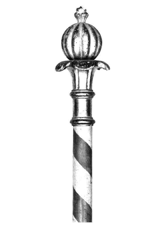 mazza processionale, serie - ambito parmense (sec. XIX)