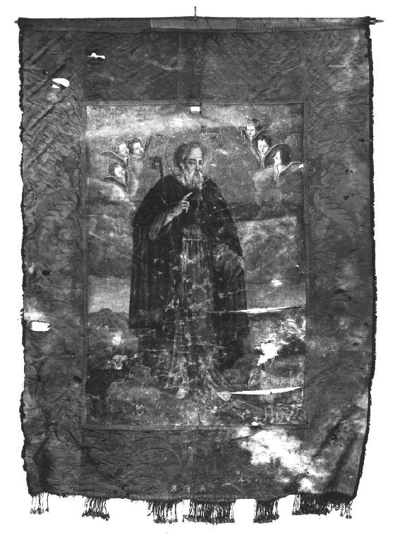 Sant'Antonio Abate; Madonna del Rosario (stendardo processionale) - ambito italiano (sec. XIX)