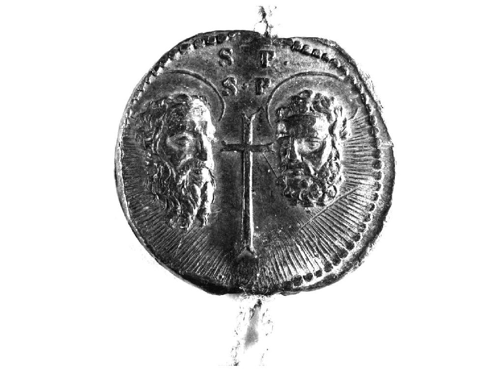volto di San Pietro e di San Paolo (sigillo a pendente) - ambito romano (sec. XIX)