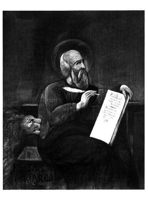 San Marco scrive il vangelo (dipinto) - ambito parmense (sec. XIX)