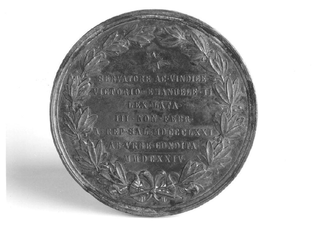 medaglia, opera isolata di Moscetti Carlo (seconda metà sec. XIX)