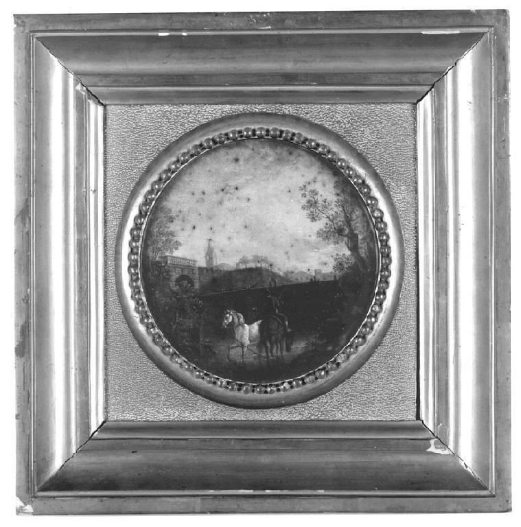 Paesaggio con cavaliere, paesaggio (dipinto, opera isolata) - ambito parmense (?) (seconda metà sec. XVIII)