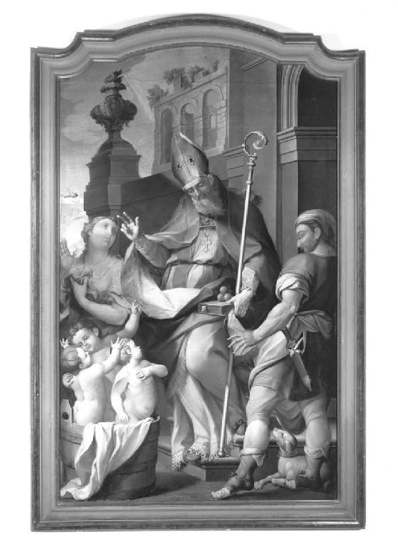 Un miracolo di San Nicola, San Nicola da Bari resuscita i tre fanciulli (dipinto, opera isolata) di Balestra Pietro (seconda metà sec. XVIII)