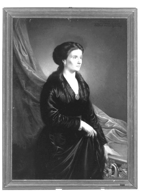 Ritratto della moglie, ritratto di donna (dipinto, opera isolata) di Levi Gioacchino (seconda metà sec. XIX)