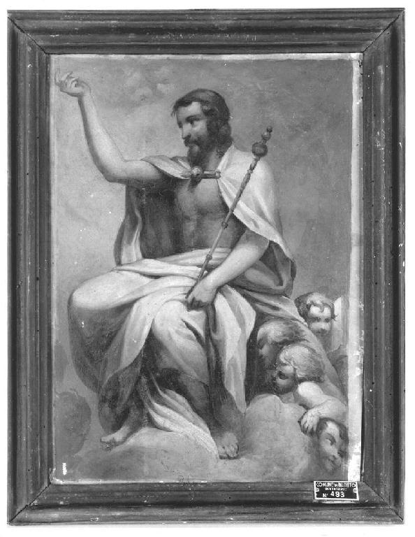 Cristo sulle nubi, Cristo in maestà (dipinto, opera isolata) di Levi Gioacchino (attribuito) (fine/inizio secc. XIX/ XX)