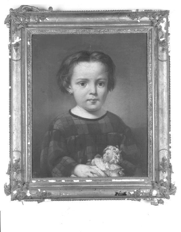 Ritratto della figlia, bambina (dipinto, opera isolata) di Levi Gioacchino (terzo quarto sec. XIX)