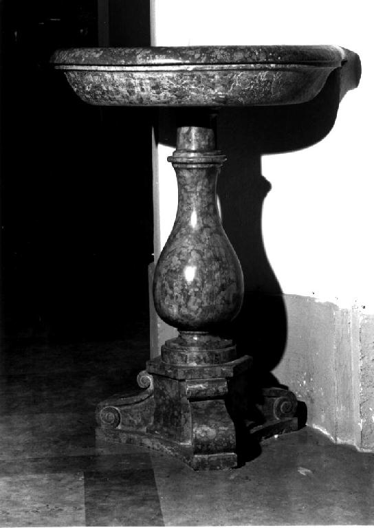 acquasantiera - a fusto, serie - ambito emiliano (sec. XVIII)