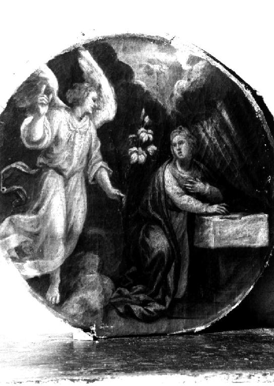 mistero primo: Annunciazione (dipinto, elemento d'insieme) di Campi Vincenzo (sec. XVI)