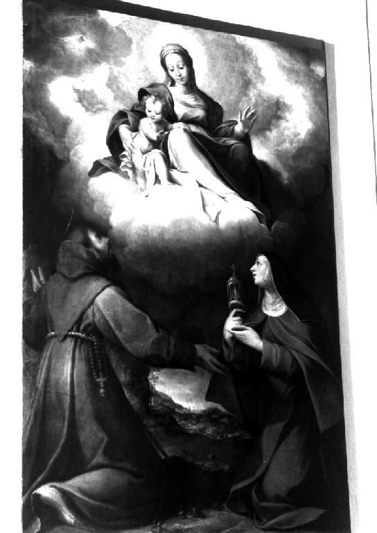 Madonna con Bambino e Santi Francesco e Chiara (dipinto) di Procaccini Camillo (primo quarto sec. XVII)