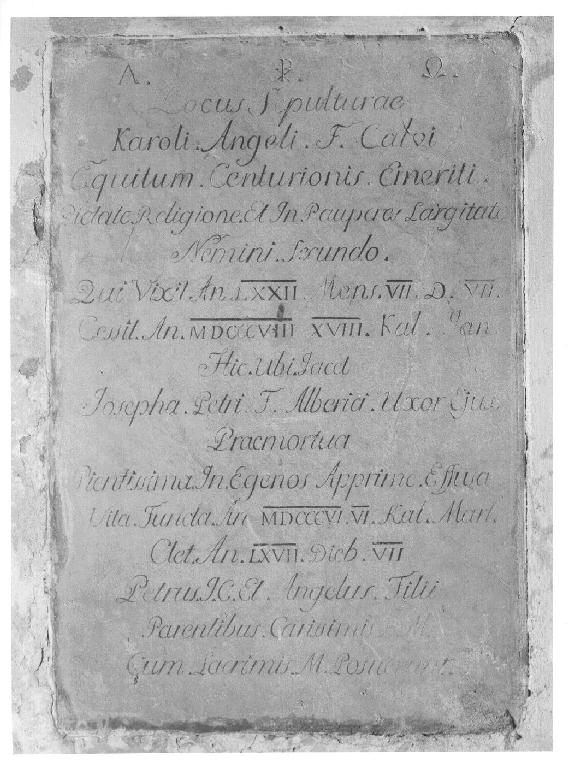 lapide tombale - ambito parmense (sec. XIX)