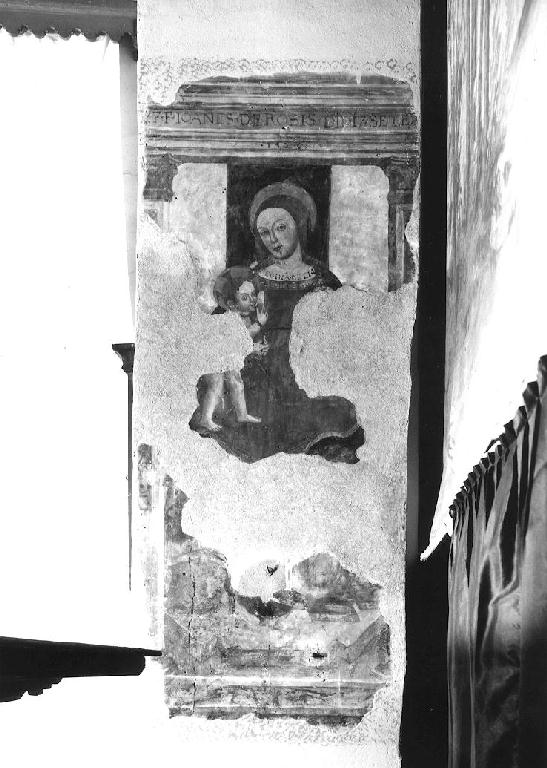 Madonna in trono che allatta il Bambino (dipinto, frammento) - ambito parmense (sec. XVI)