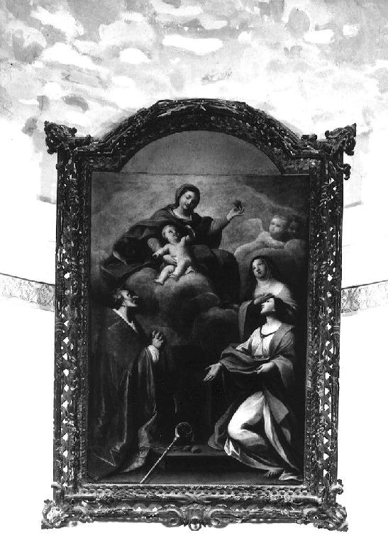 Madonna con Bambino in gloria e San Vigilio, Santa Lucia, Santa Teresa d'Avila (pala d'altare) di Donnini Girolamo (sec. XVIII)