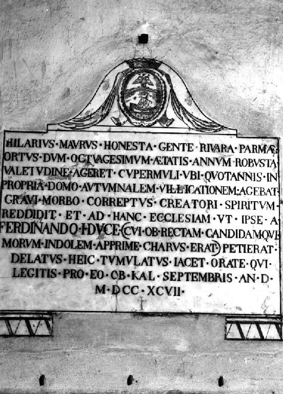 lapide tombale - ambito parmense (sec. XVIII)