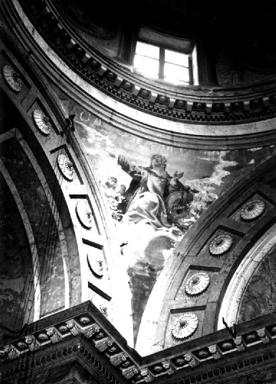 Gloria di angeli con strumenti musicali (decorazione pittorica, complesso decorativo) di Muzzi Domenico (sec. XVIII)