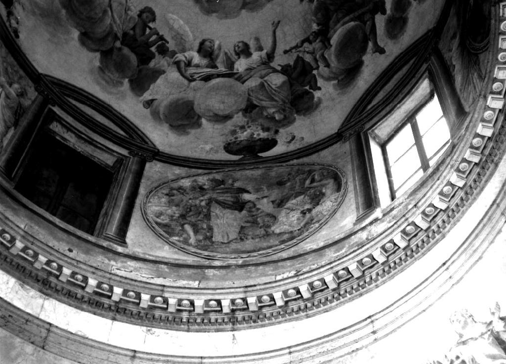 Gloria di angeli con strumenti musicali (decorazione pittorica, complesso decorativo) di Muzzi Domenico (sec. XVIII)