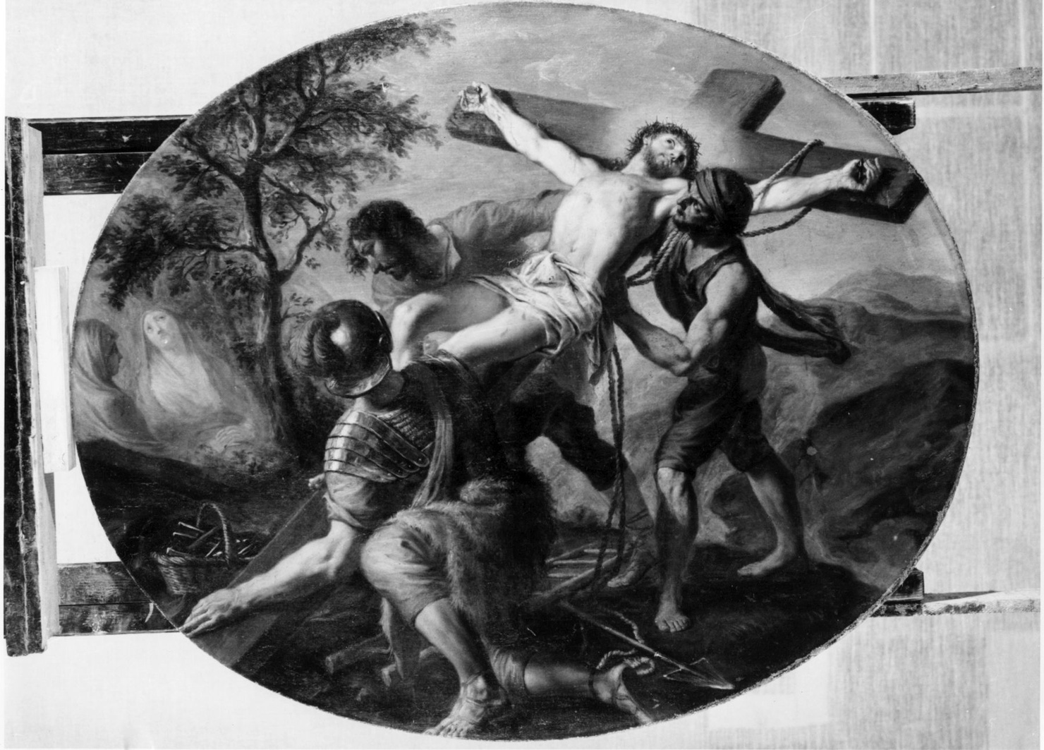 Mistero decimo: Crocifissione di Cristo (dipinto, elemento d'insieme) di Callani Gaetano (sec. XVIII)