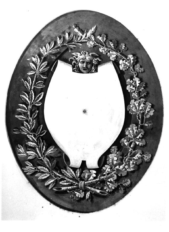 stemma gentilizio (decorazione pittorica) - ambito parmense (fine sec. XVIII)