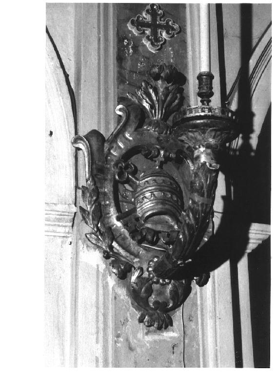 candeliere da parete di chiesa, serie - ambito parmense (seconda metà sec. XVIII)