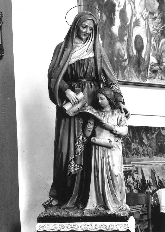 Sant'Anna con Maria Bambina (statua) di Runggaldier Joseph (sec. XX)